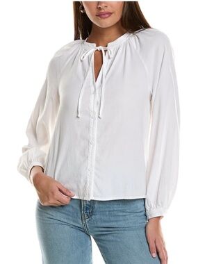 Bella Dahl White Full Sleeve Raglan Button Down. Size L. MSRP $149